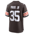 C.Browns #35 Toriano Pride Jr. Brown Team Game jersey BUTLER