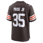 C.Browns #35 Toriano Pride Jr. Brown Team Game jersey BUTLER