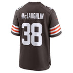 C.Browns #38 Jaleel McLaughlin Brown Team Game jersey BUTLER