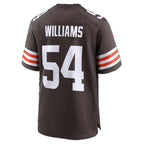 C.Browns #54 Sam Williams Brown Team Game jersey BUTLER