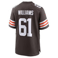 C.Browns #61 Chris Williams Brown Team Game jersey BUTLER
