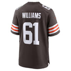 C.Browns #61 Chris Williams Brown Team Game jersey BUTLER