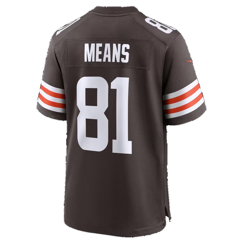C.Browns #81 Bub Means Brown Team Game jersey BUTLER