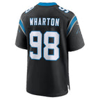 C.Panthers #98 Tershawn Wharton Black Team Game jersey BUTLER