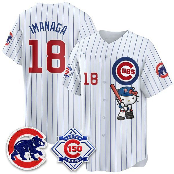 Chicago Cubs #18 Sh¨­ta Imanaga Pinstripe White BUTLER Meow KT All Stitched Jersey