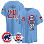 Chicago Cubs #29 Michael Busch Blue BUTLER Meow KT All Stitched Jersey