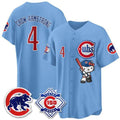 Chicago Cubs #4 Pete Crow-Armstrong Blue BUTLER Meow KT All Stitched Jersey