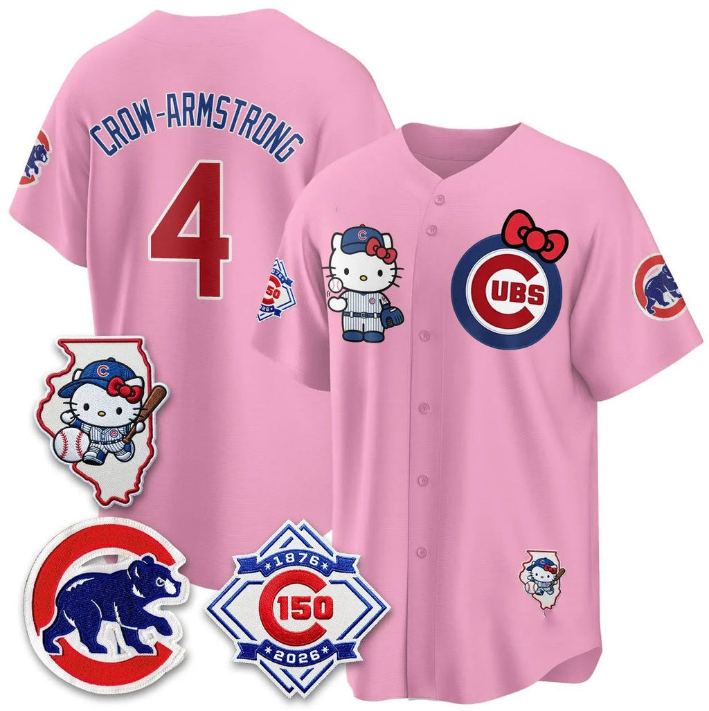 Chicago Cubs #4 Pete Crow-armstrong Meow Kt Pink BUTLER Vapor Premier Limited All Stitched V2 Jersey