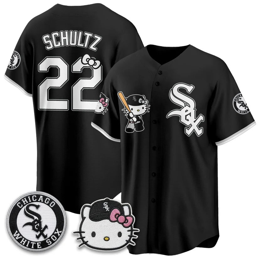 Chicago White Sox #22 Noah Schultz Black BUTLER Meow KT Vapor Stitched Jersey