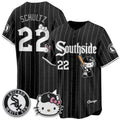 Chicago White Sox #22 Noah Schultz Pinstripe Black BUTLER Meow KT Vapor Stitched Jersey