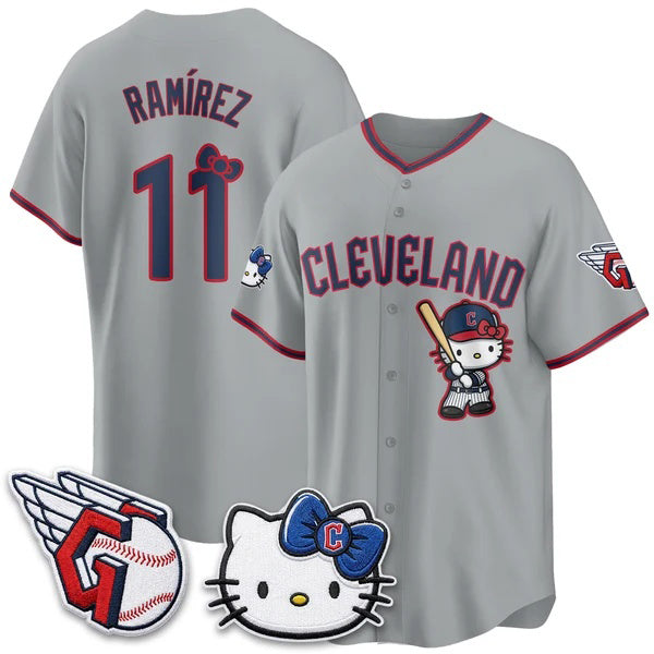 Cleveland Guardians #11 Jose Ramirez Gray BUTLER Meow KT Vapor Stitched Jersey