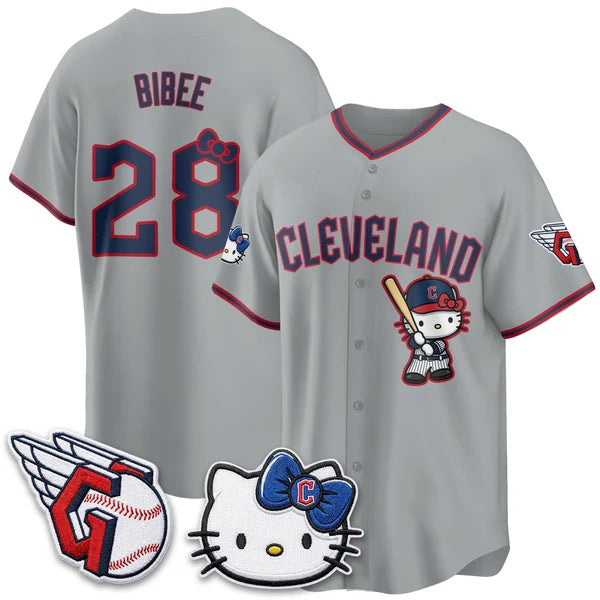 Cleveland Guardians #28 Tanner Bibee Gray BUTLER Meow KT Vapor Stitched Jersey