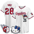 Cleveland Guardians #28 Tanner Bibee White BUTLER Meow KT Vapor Stitched Jersey