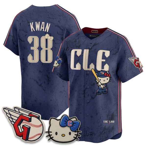 Cleveland Guardians #38 Steven Kwan Navy BUTLER Meow KT Vapor Stitched Jersey