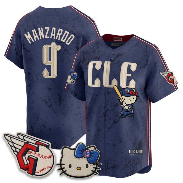 Cleveland Guardians #9 Kyle Manzardo Navy BUTLER Meow KT Vapor Stitched Jersey