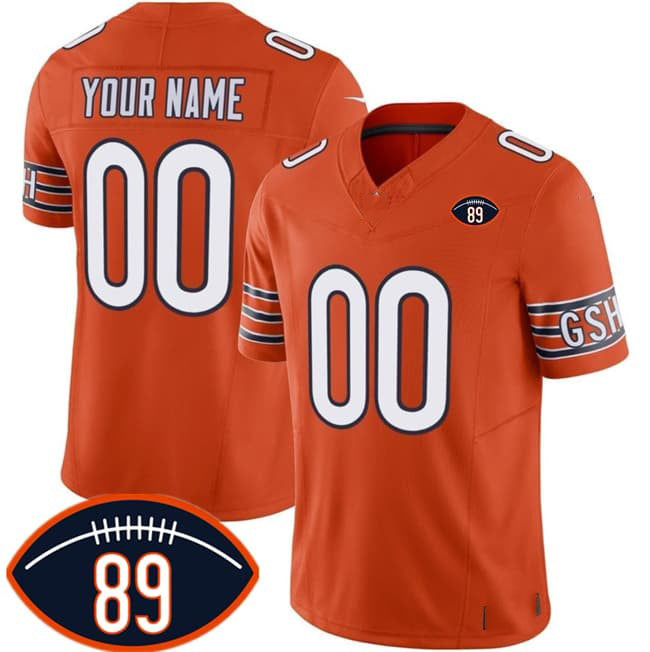 Custom C.Bears Active Player Orange 2026 With Mike Ditka 89 Patch F.U.S.E. Vapor Untouchable Limited Stitched Jersey BUTLER
