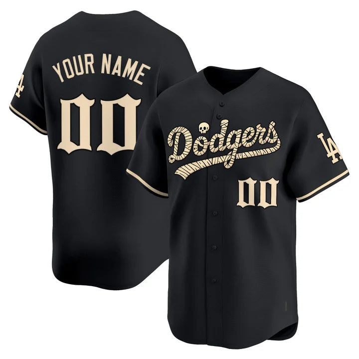 Custom Los Angeles Dodgers Black 'Halloween Mummy Edition' Premier Limited - Stitched Baseballjersey BUTLER