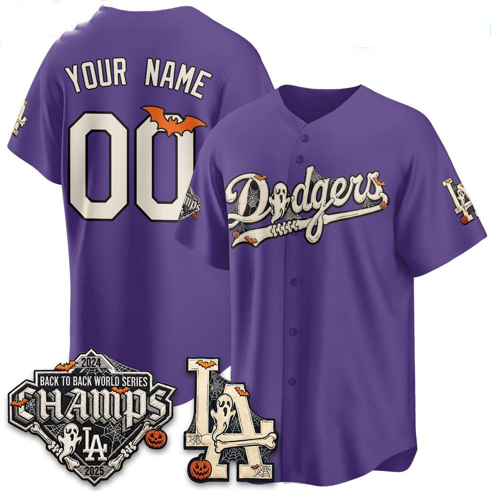 Custom Los Angeles Dodgers Purple Halloween 2026 Baseballjersey BUTLER