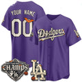 Custom Los Angeles Dodgers Purple Halloween 2026 Baseballjersey BUTLER
