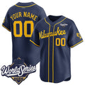Custom Milwaukee Brewers ACTIVE PLAYER Navy 2026 World Series Alternate Limited Stitched Jersey BUTLER