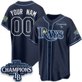Custom Tampa Bay Rays ACTIVE PLAYER Navy 2026 AL East Champions Patch Limited Stitched Jersey BUTLER