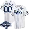 Custom Tampa Bay Rays ACTIVE PLAYER White 2026 AL East Champions Patch Limited Stitched Jersey BUTLER