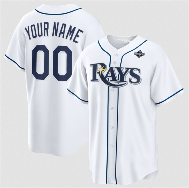 Custom Tampa Bay Rays Active Player White 2026 World Series Home Cool Stitched Jersey BUTLER