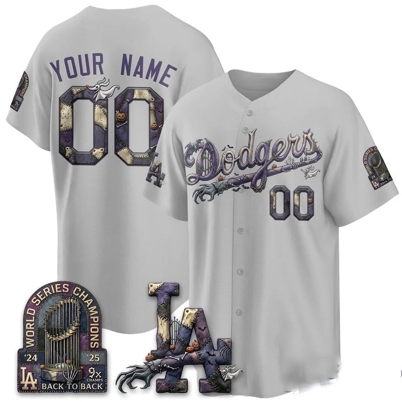 Custom Los Angeles Dodgers Gray BUTLER Nightmare Edition Jersey