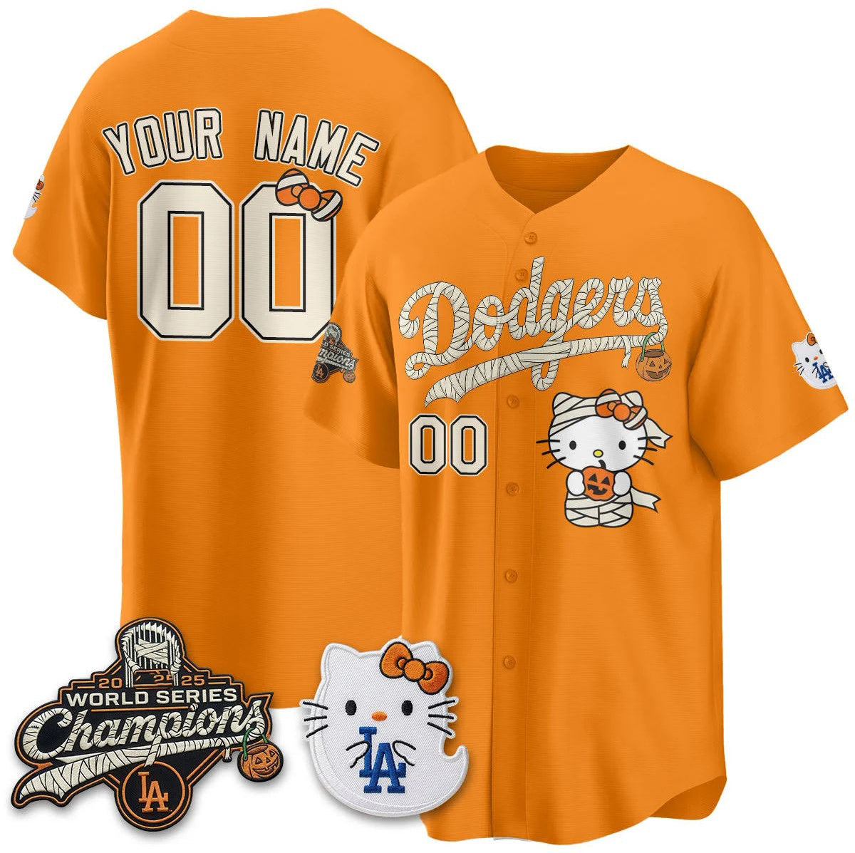 Custom Los Angeles Dodgers Orange BUTLER Halloween 2026 Vapor V2 Stitched Team Jersey
