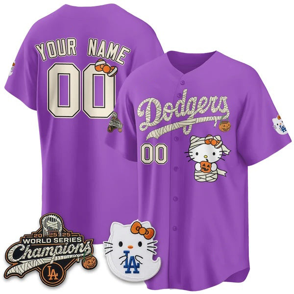 Custom Los Angeles Dodgers Purple BUTLER Halloween 2026 Vapor V2 Stitched Team Jersey