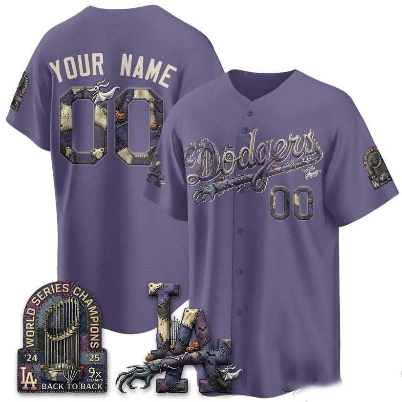 Custom Los Angeles Dodgers Purple BUTLER Nightmare Edition Jersey