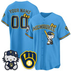 Custom Milwaukee Brewers Blue BUTLER Meow KT Night Vapor Limited All Stitched Jersey