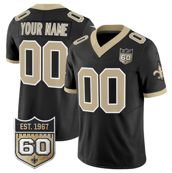 Custom NO.Saints Active Player Black BUTLER F.U.S.E. 60th Anniversary Patch Vapor Limited Stitched Jersey