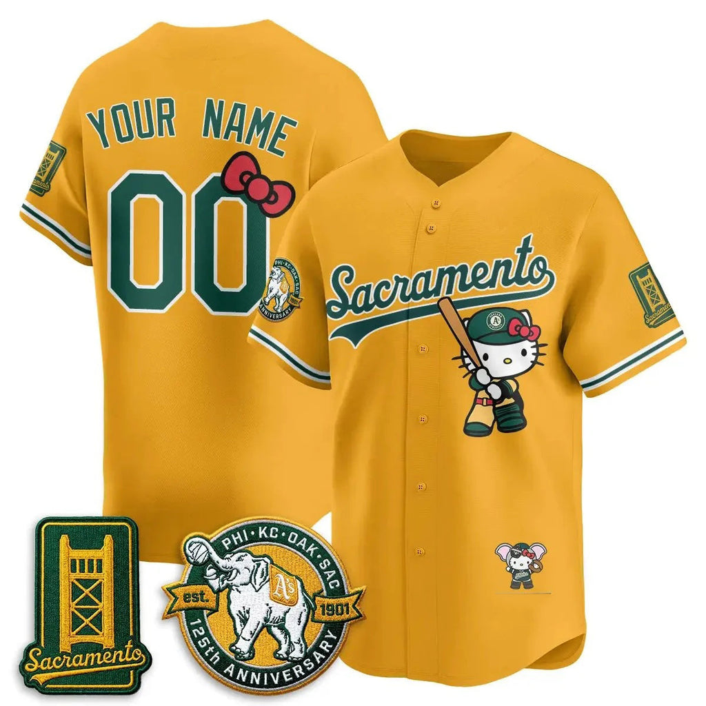 Custom Oakland Athletics Gold BUTLER Meow KT 2026 Vapor Limited Stitched Jersey