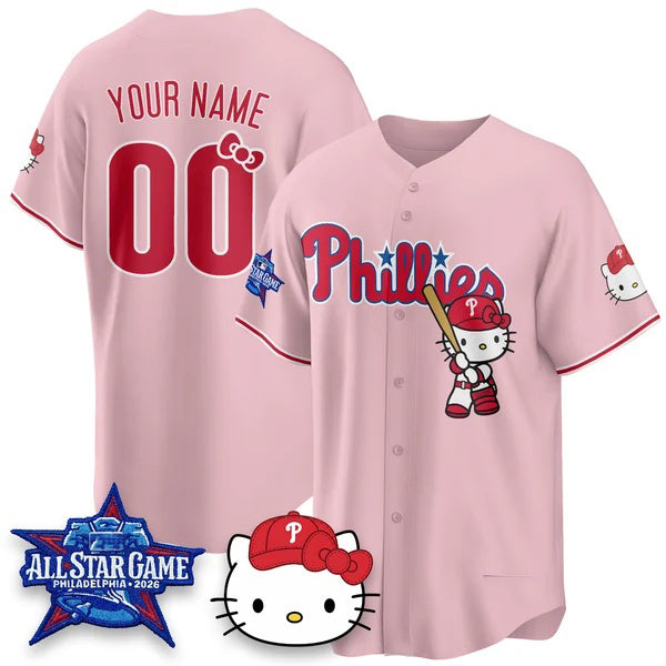 Custom Philadelphia Phillies Pink BUTLER Meow KT Vapor Limited V2 Stitched Jersey