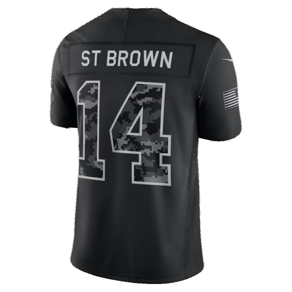 D.Lions #14 Amon-Ra St. Brown Black 2026 Salute to Service Stitched Limited jersey BUTLER