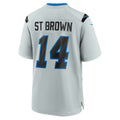D.Lions #14 Amon-Ra St. Brown Silver 2026 Rivalries Collection Game Jersey BUTLER