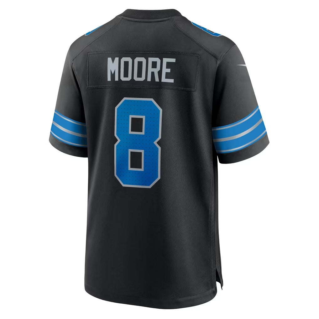 D.Lions #8 Derrick Moore Black Alternate Game jersey BUTLER