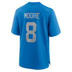 D.Lions #8 Derrick Moore Blue Alternate Game jersey BUTLER