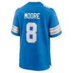 D.Lions #8 Derrick Moore Blue Team Game jersey BUTLER
