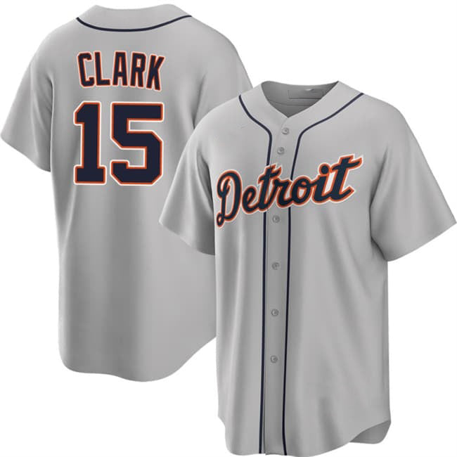 Detroit Tigers #15 Max Clark Gray 2026 Road Stitched Jersey BUTLER