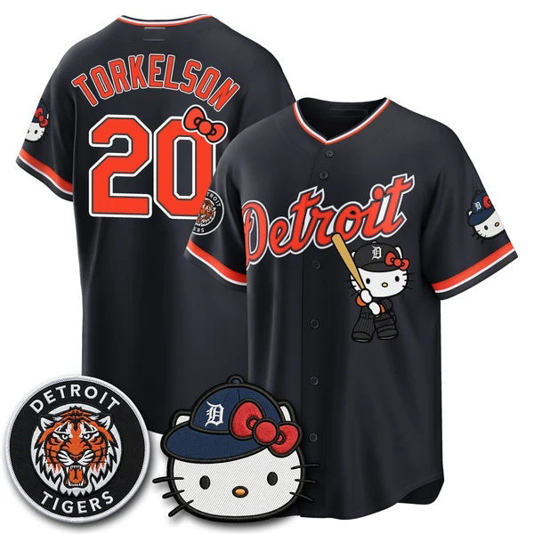 Detroit Tigers #20 Spencer Torkelson Black BUTLER Meow KT Edition Vapor Limited Stitched Jersey