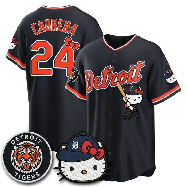 Detroit Tigers #24 Miguel Cabrera Black BUTLER Meow KT Edition Vapor Limited Stitched Jersey