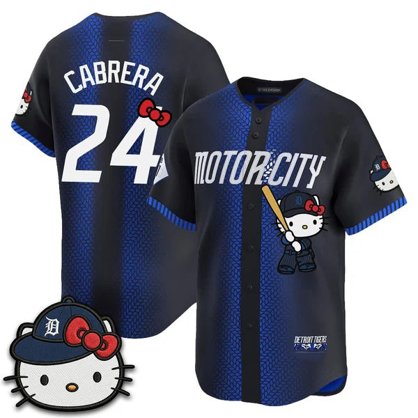 Detroit Tigers #24 Miguel Cabrera Navy BUTLER Meow KT Edition Vapor Limited Stitched Jersey