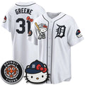Detroit Tigers #31 Riley Greene White BUTLER Meow KT Edition Vapor Limited Stitched Jersey