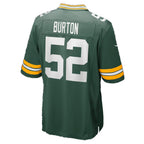 GB.Packers #52 Jager Burton Green Team Game jersey BUTLER