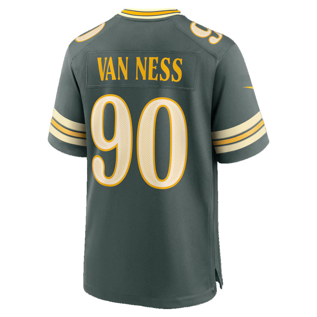 GB.Packers #90 Lukas Van Ness Green 2026 Rivalries Collection Game Jersey BUTLER
