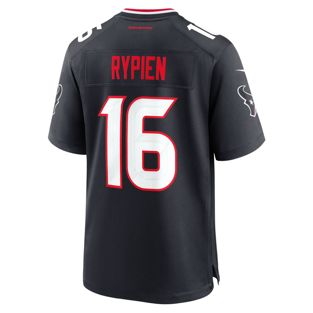 H.Texans #16 Brett Rypien Navy Team Game Jersey BUTLER