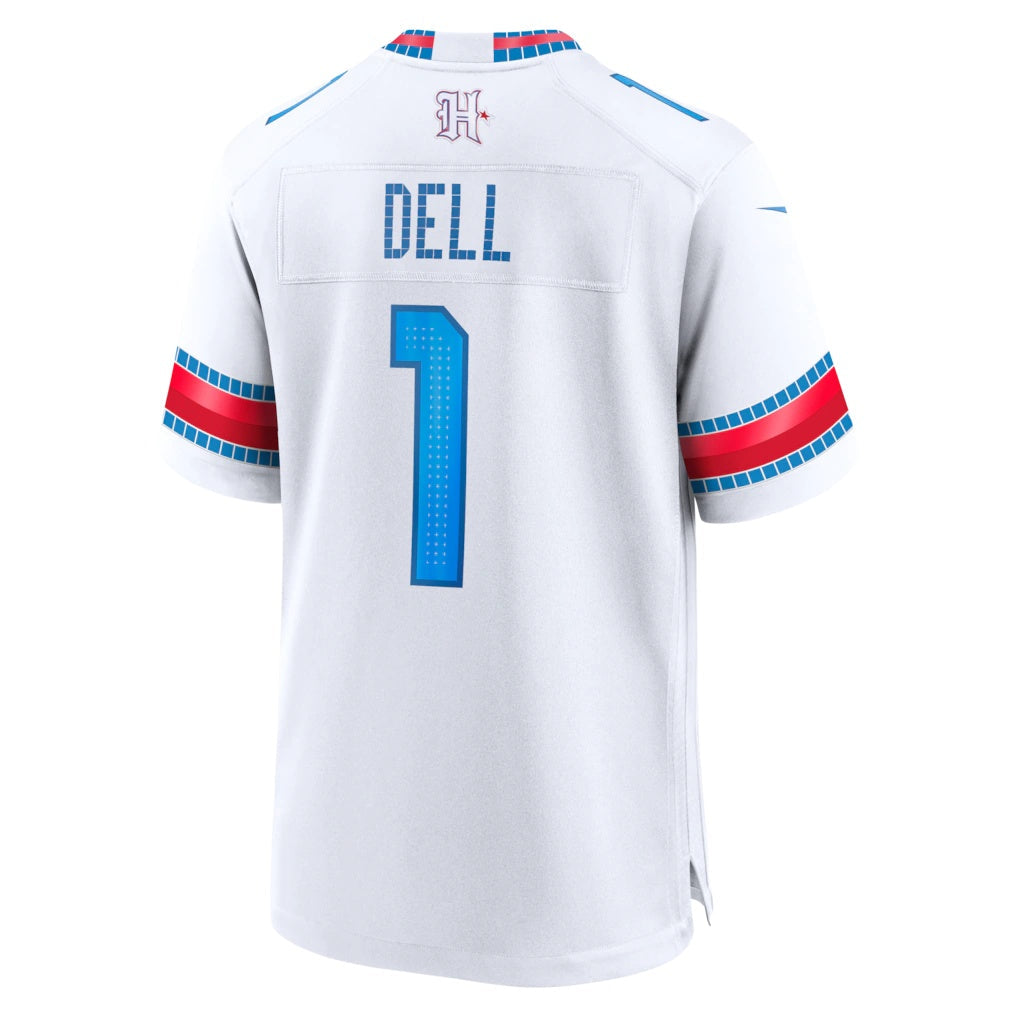 H.Texans #1 Tank Dell White 2026 Rivalries Collection Game Jersey BUTLER