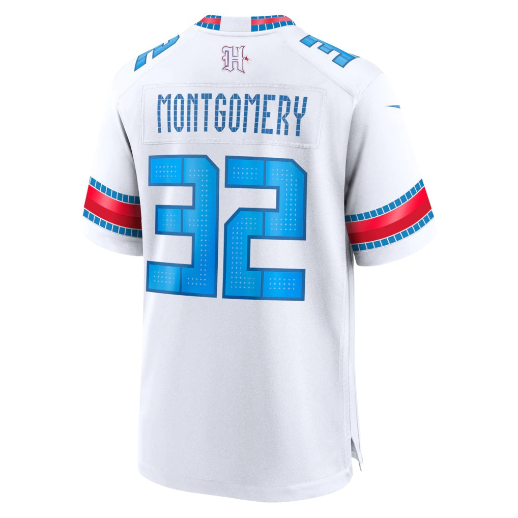 H.Texans #32 David Montgomery White 2026 Rivalries Collection Game Jersey BUTLER